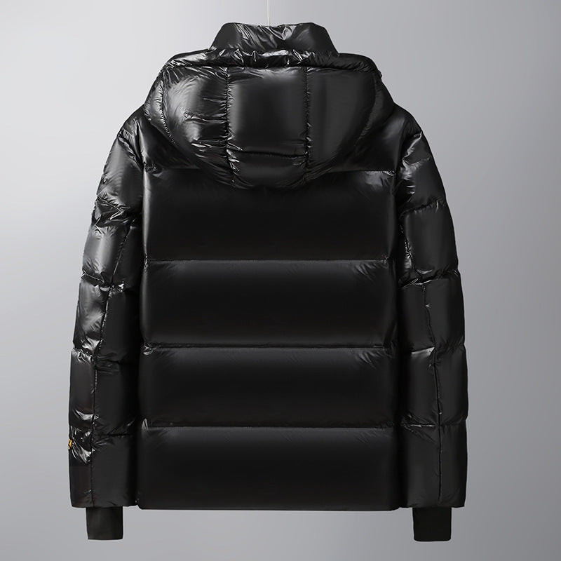 Unisex Glossy kviltad Parka med Metallic foder och Carry Straps