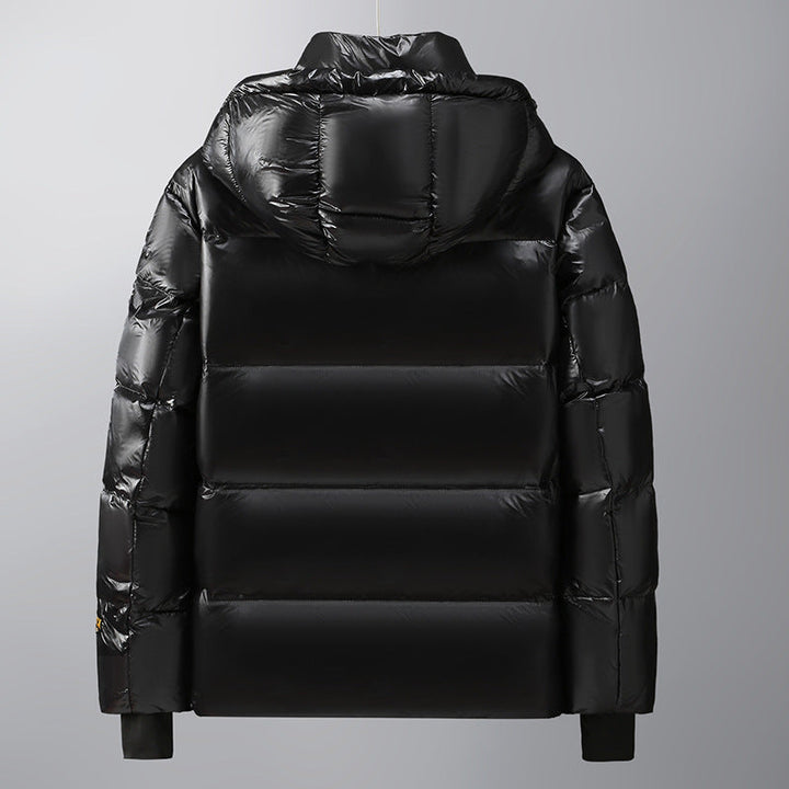 Unisex Glossy kviltad Parka med Metallic foder och Carry Straps