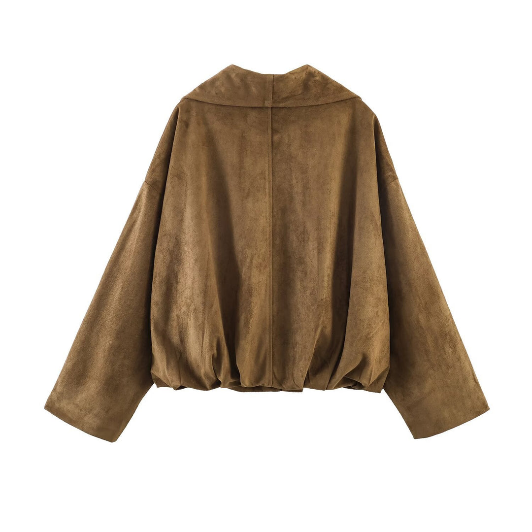 Dam Oversize Waterfall Jacka i Suede Look