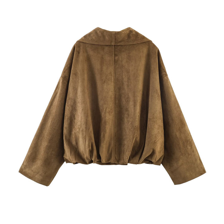 Dam Oversize Waterfall Jacka i Suede Look