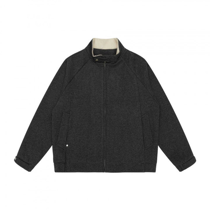 Herr boxig Dragkedja Blouson Jacka med ståkrage, Raglan Ärmar, och dold dragkedja