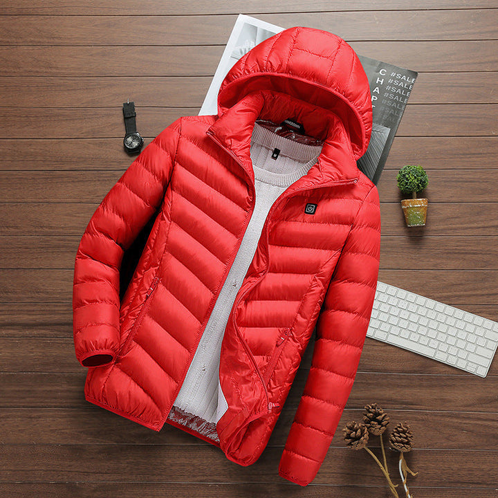 Herr Ultra-Lätt Quiltad Parka med Huva och Thermoregulating Isolering