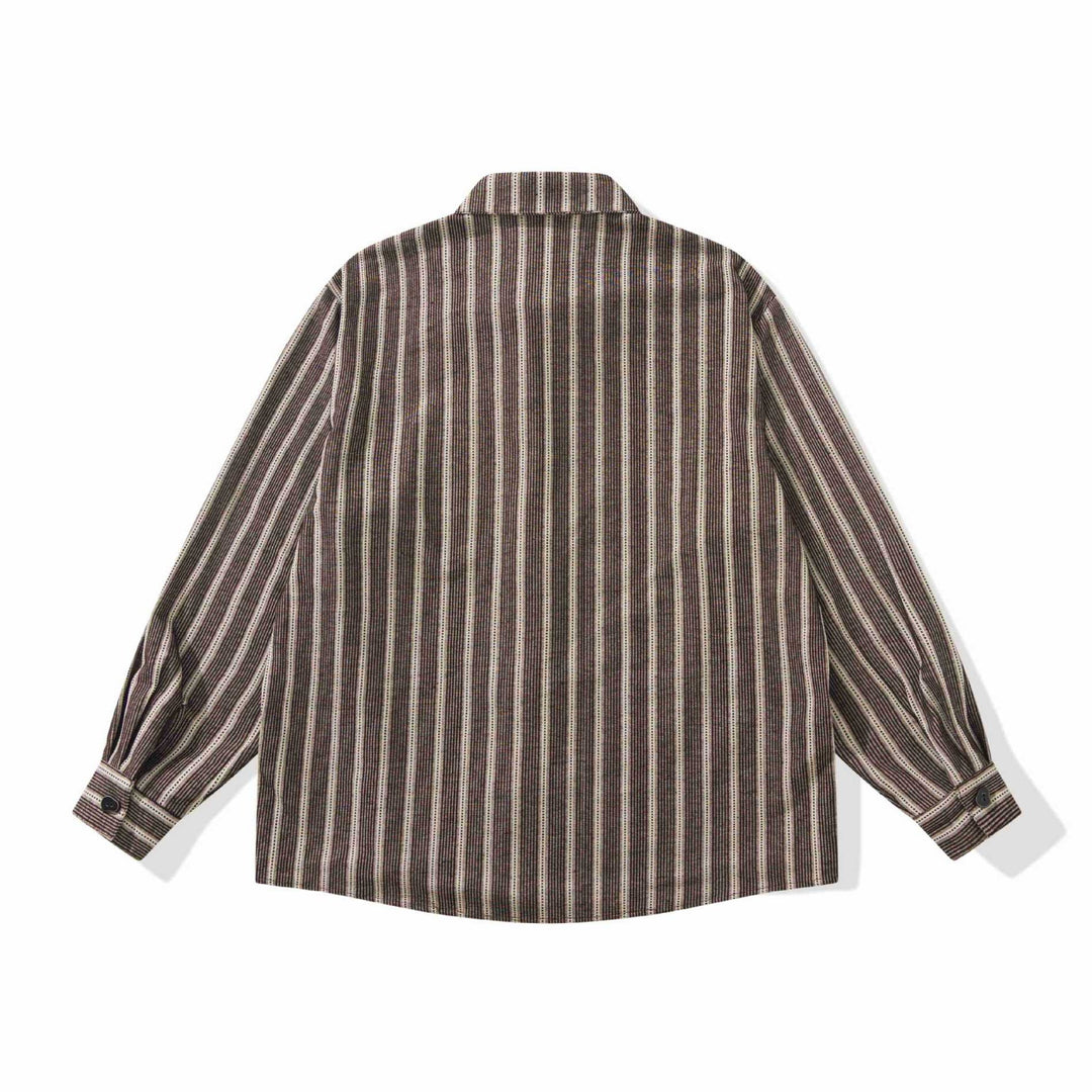 Dam Randig Overshirt Jacka med Bröstficka