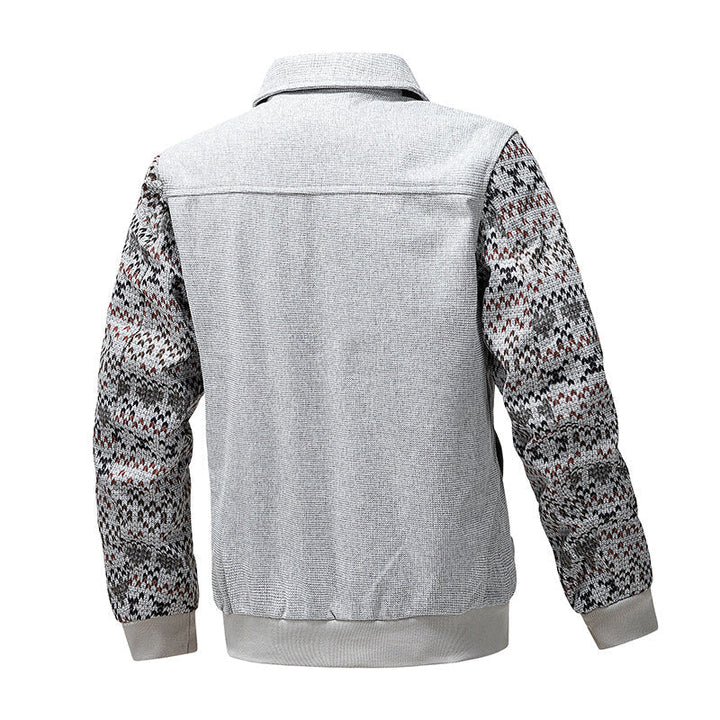 Herr Zip-Up Knit Jacka med Norwegian Ärmar