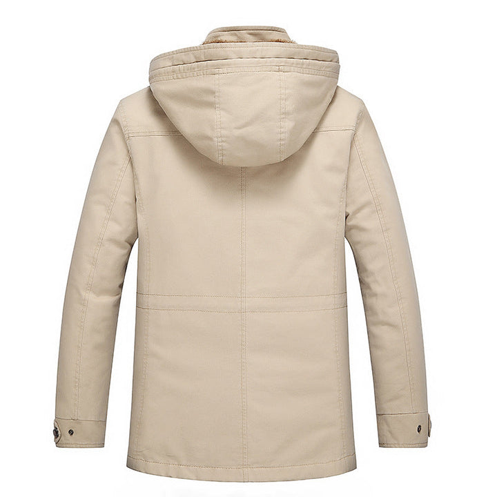 Herr Mid-Length Fält Parka i Urban Stil med Teddy Fleecefoder