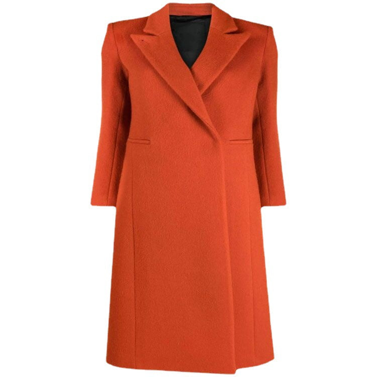 Dam Maxi-Length ullblandning lång kappa med Slim Seam design och Hidden fickor