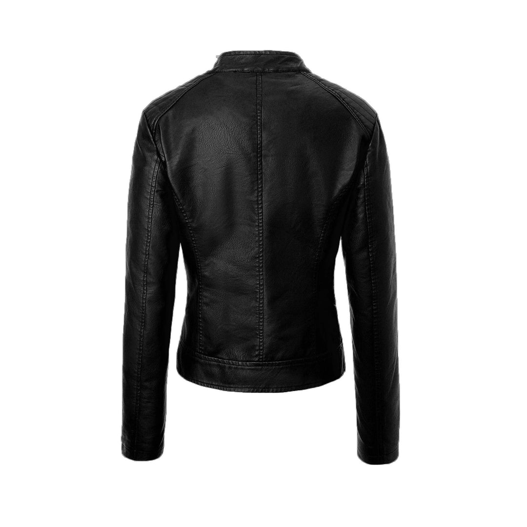 Dam Slim-passform Biker läder jacka med Stand krage