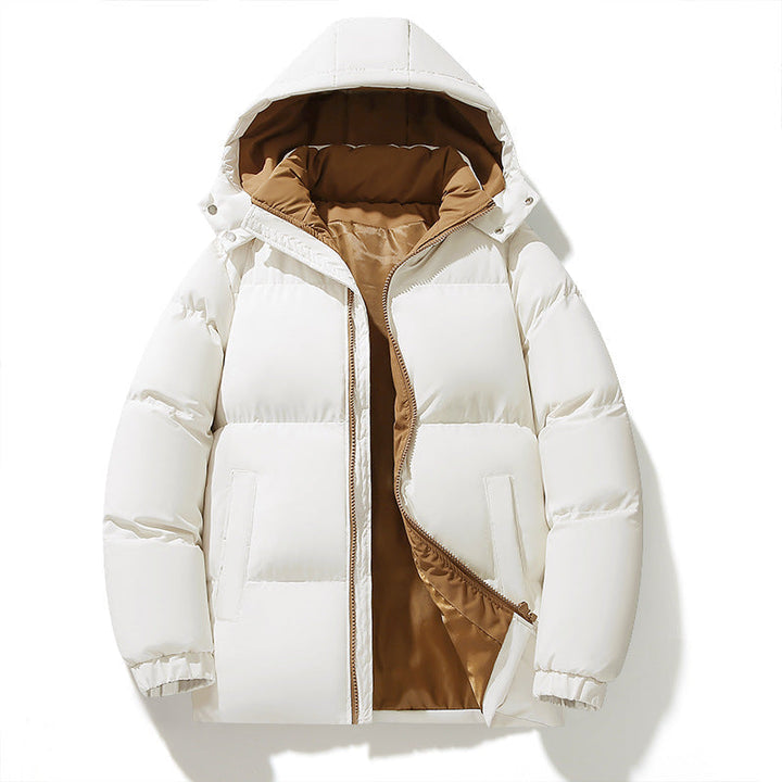 Herr Urban med Huva Quiltad Jacka med Matte Surface och Insulating Filling