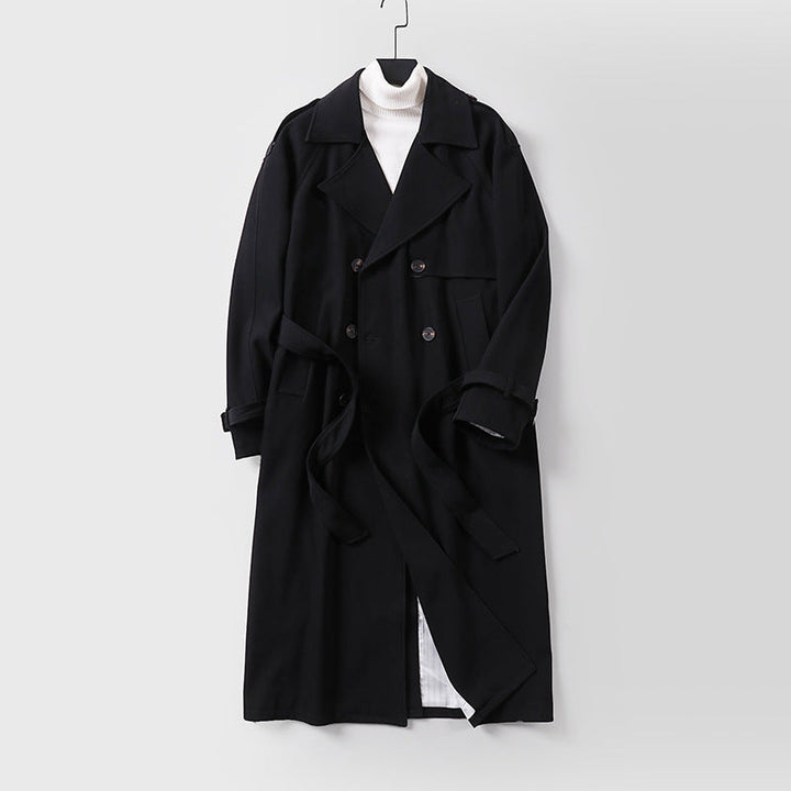 Dam Double-Breasted oversize trenchcoat med vid Shawl krage och bälte