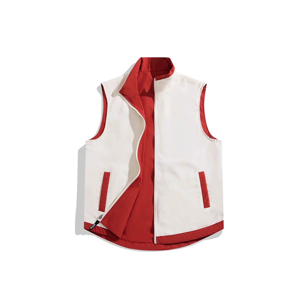 Herr Sleeveless Vind och Thermo Utility Väst med Silky Foder och Dold Tvåvägsdragkedja