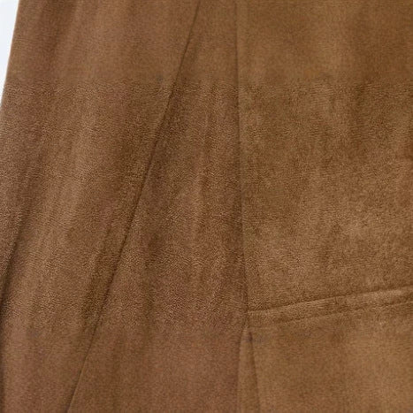 Dam Kort Velour Fringed Jacka med Notched Lapel