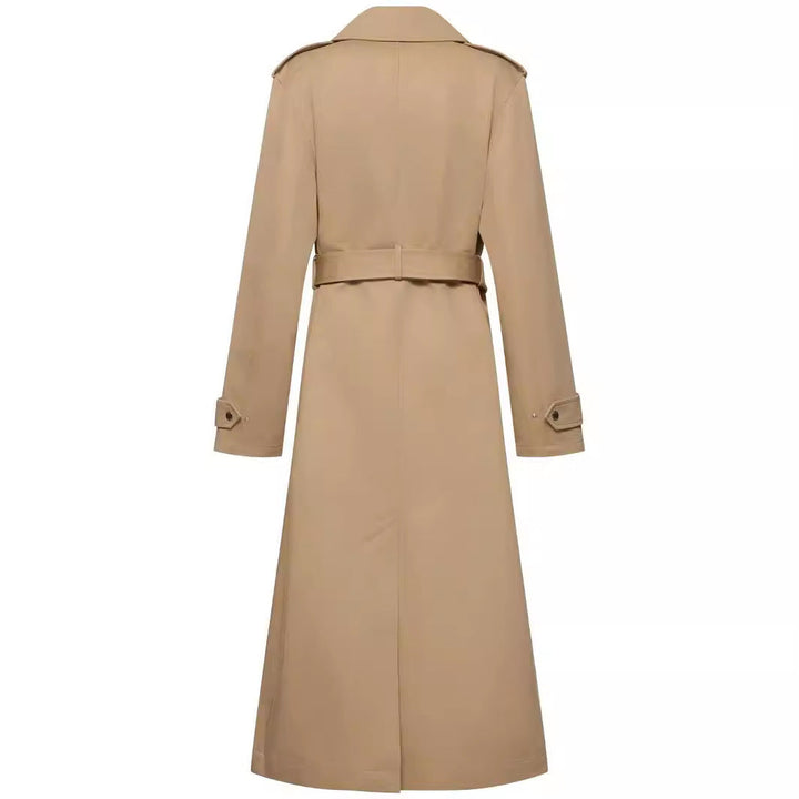 Dam floor-length oversize trenchcoat med dragkedja och vid shawl krage