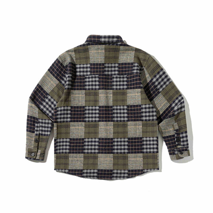 Herr Rutig Patcharbete Flanell overshirt med bröstficka