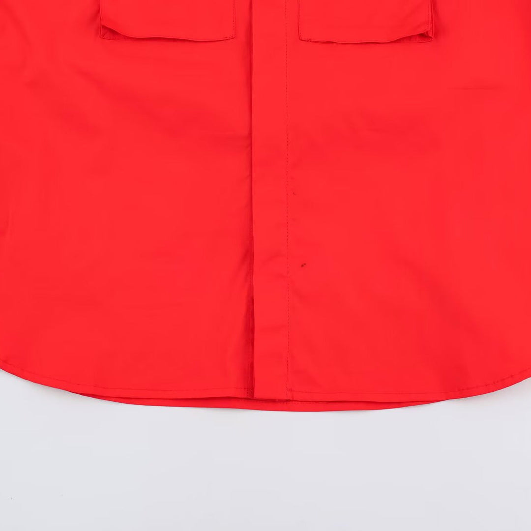 Dam Oversize Utility Skjortjacka med Hög Stå Krage och Patch Breast Fickor