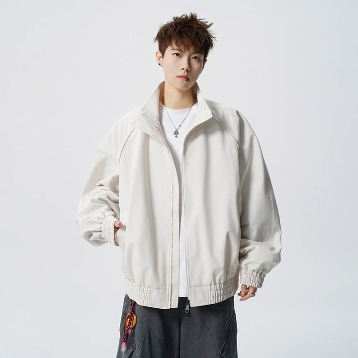 Unisex oversize Windbreaker med ståkrage och Raglan ärmar