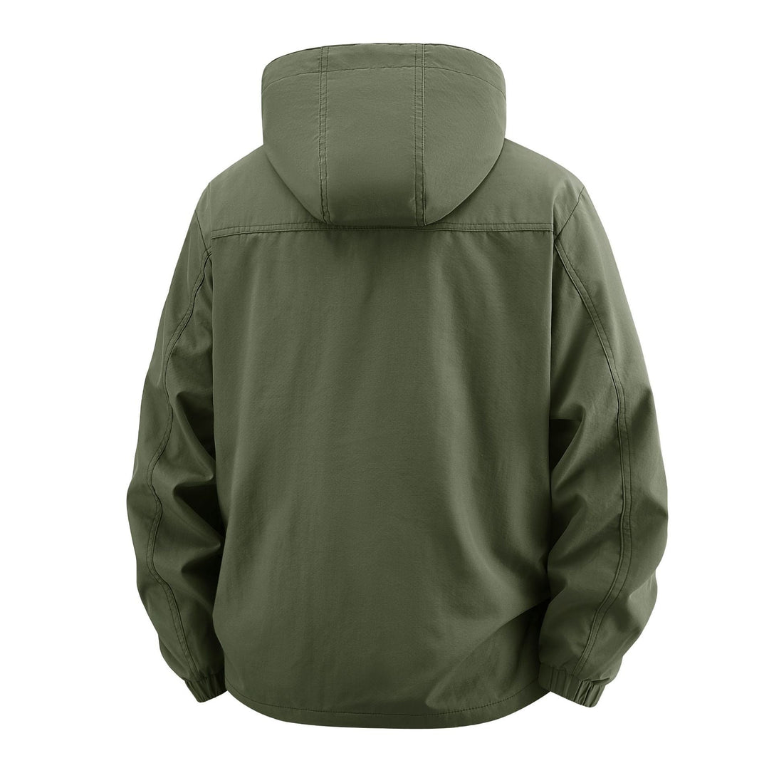 Herr Fält Utility Utomhus Jacka med Huva, Multi-Pockets och Mesh Foder