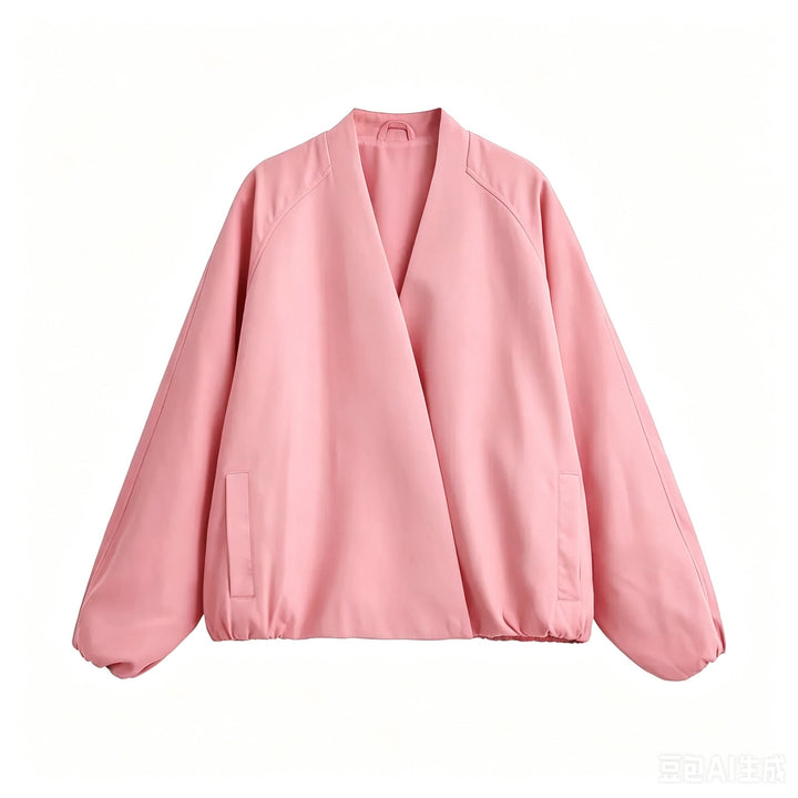 Dam oversize Kimono övergångsjacka med Raglan ärmar och Elastic fåll