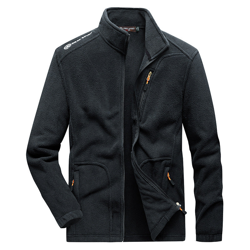 Herr Mjuk Fleece Jacka med Praktiska Fickor
