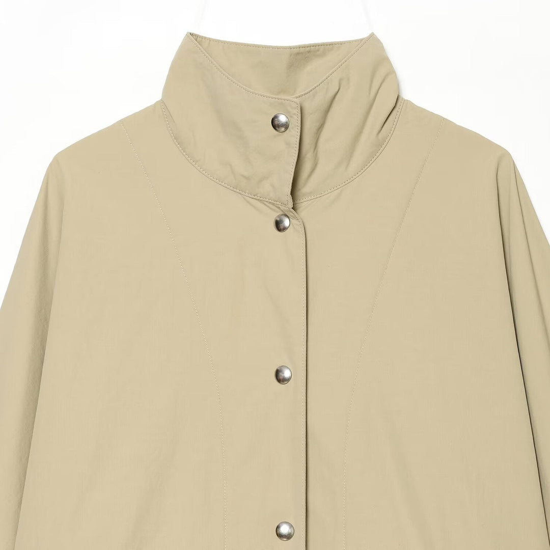 Dam oversize Rain jacka in Cape stil med ståkrage och Snap knappslå