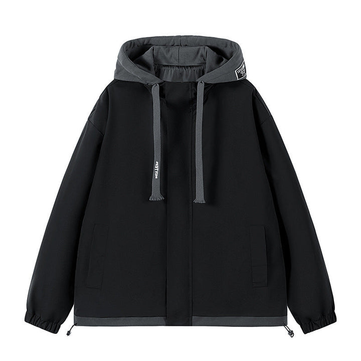 Herr two-lager softshell overlay jacka med huva, vind och vatten avvisande membran och justerbar fåll