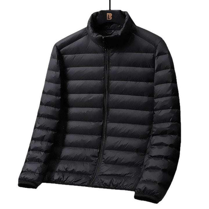 Herr Ultraleight Quiltad Dun Look Quiltad Jacka med Stående Krage och Pack Function