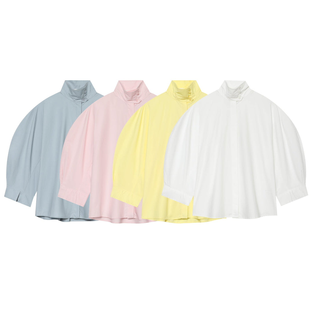 Dam oversized regn poncho med ståkrage och concealed knäppning