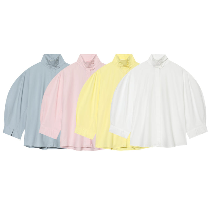 Dam oversized regn poncho med ståkrage och concealed knäppning