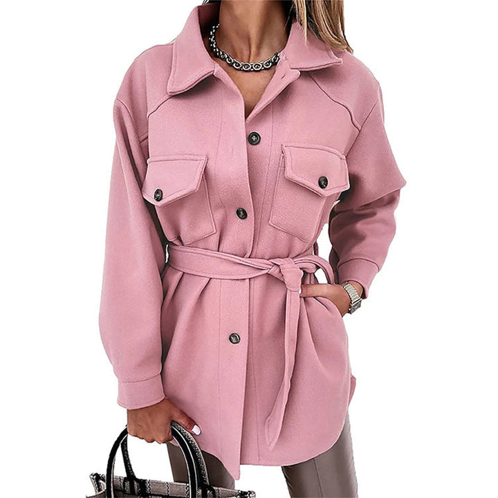Dam oversize skjortjacka med Flap fickor