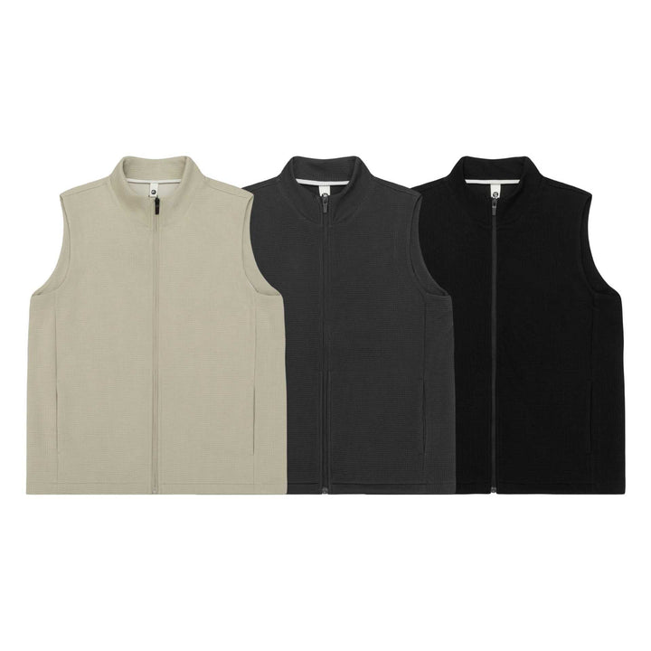 Dam Sleeveless Stickad Väst med Ståkrage och Hel-Length Dragkedja