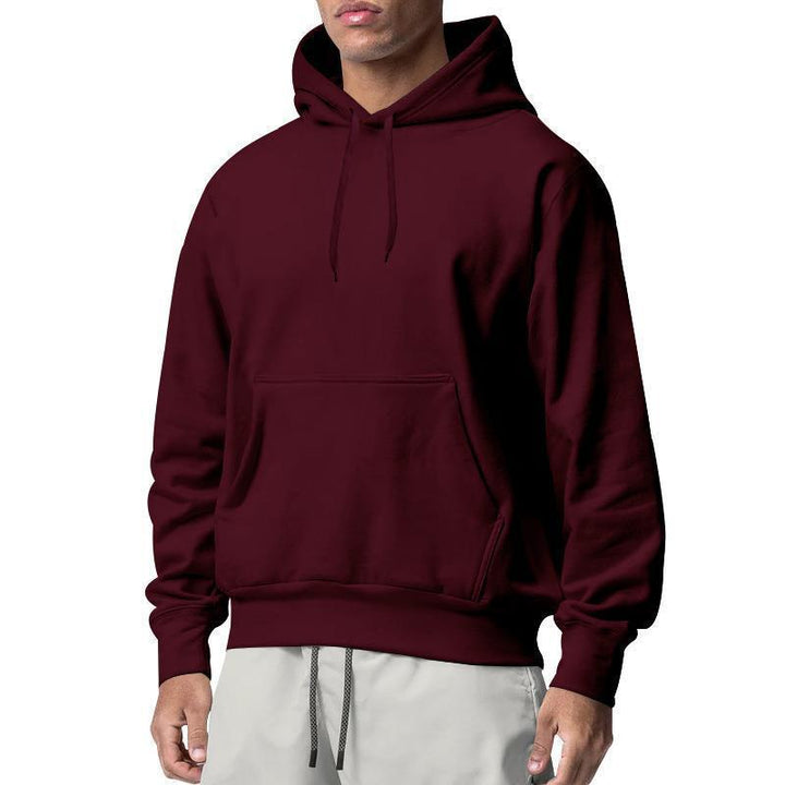 Herr Nan Premium Luvtröja med Känguruficka, Brushed Fleece Interior, Reinforced Neck Seam, och Ribbad Fåll