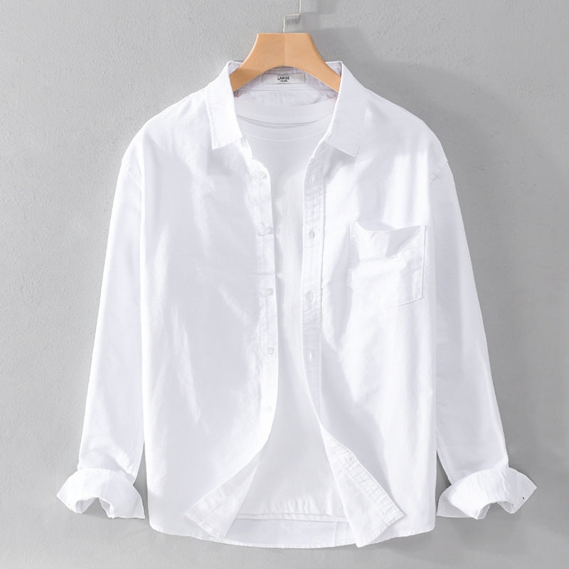 Herr Casual Bomull Layering Overshirt med Kent Krage, Bröstficka, och Mjuk Twill Finish