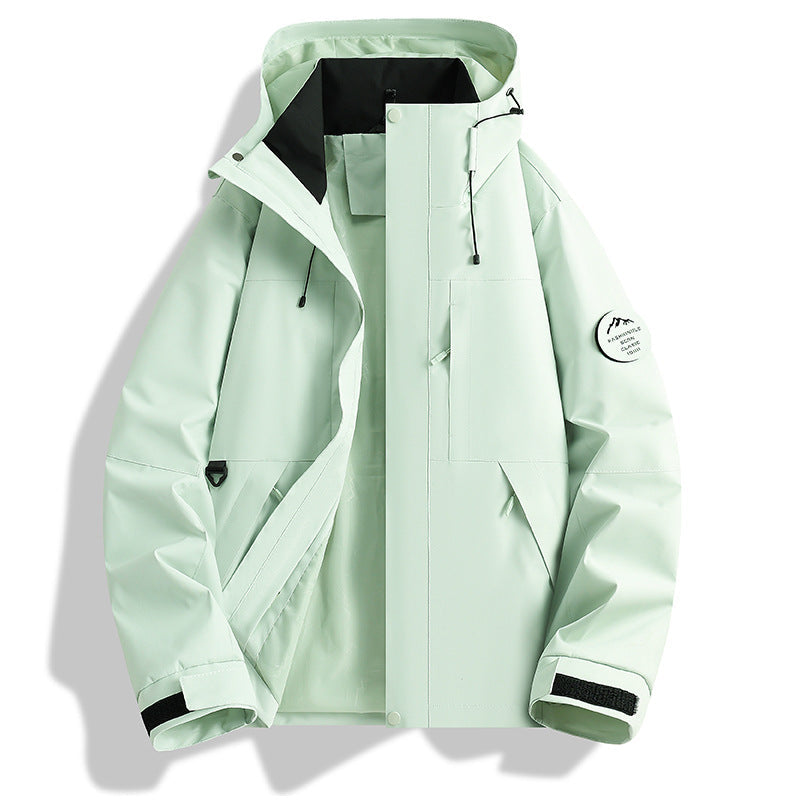 Herr vatten- och vindtät softshell utomhusjacka med justerbar huva