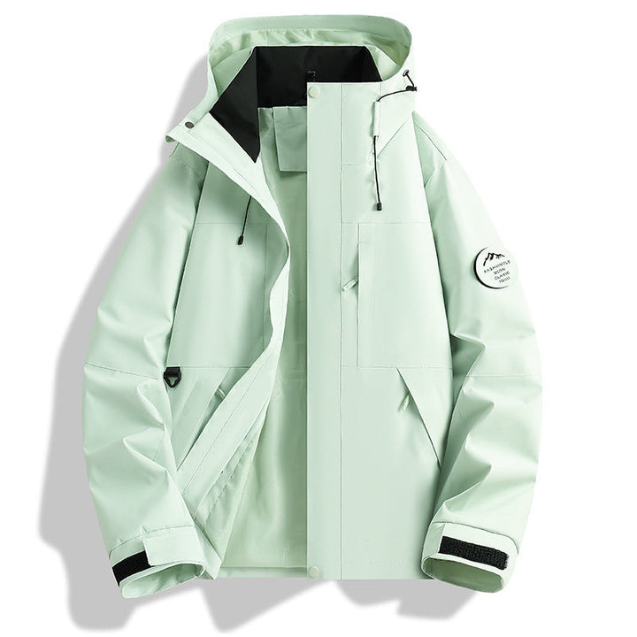 Herr vatten- och vindtät softshell utomhusjacka med justerbar huva