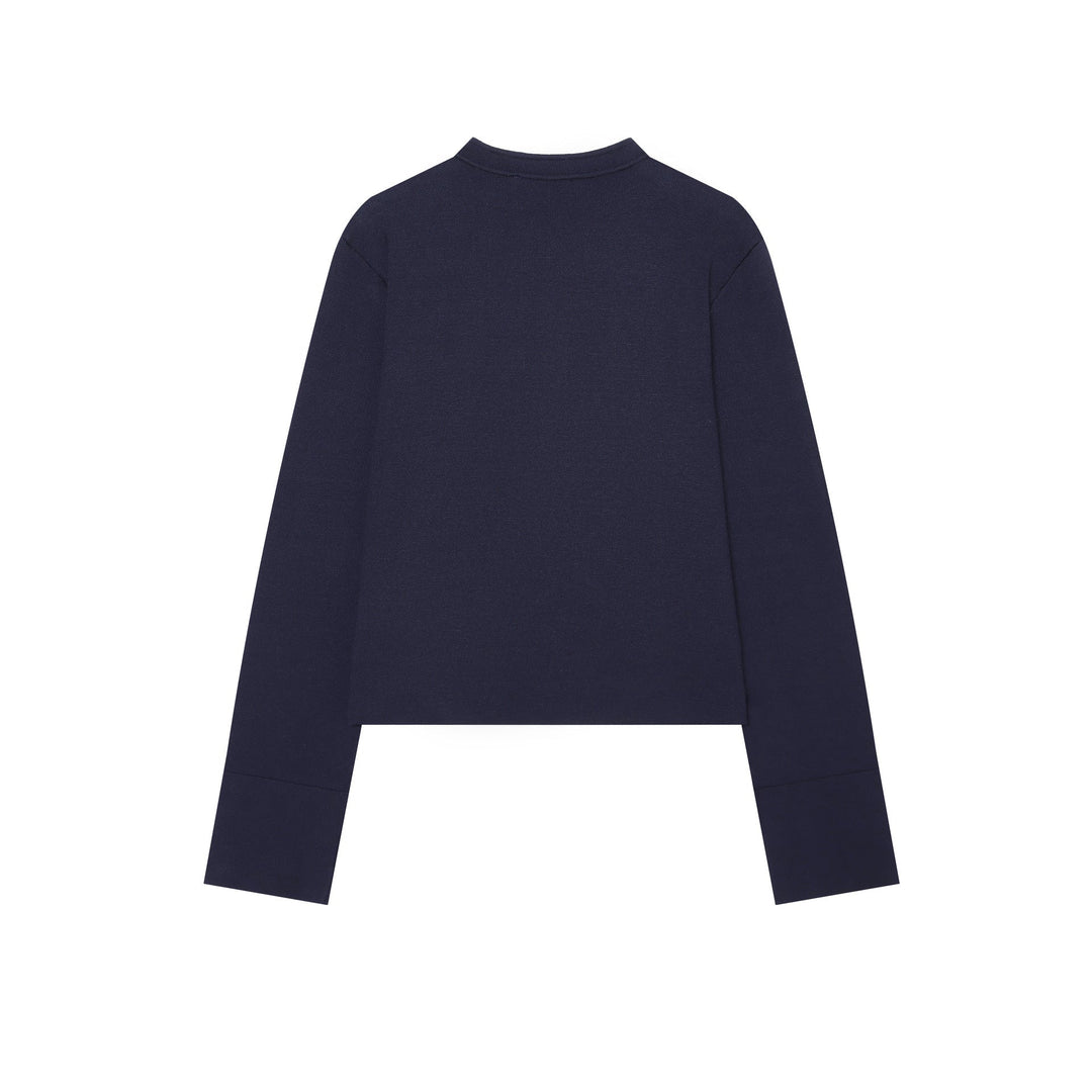 Dam military-inspired kort jacka med ståkrage och decorative knäppning
