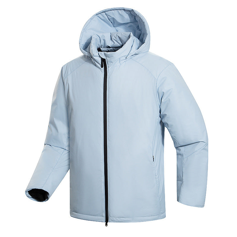 Herr Minimalistisk Termisk Luvtröja Jacka med Quiltad Insulation och Concealed Dragkedja