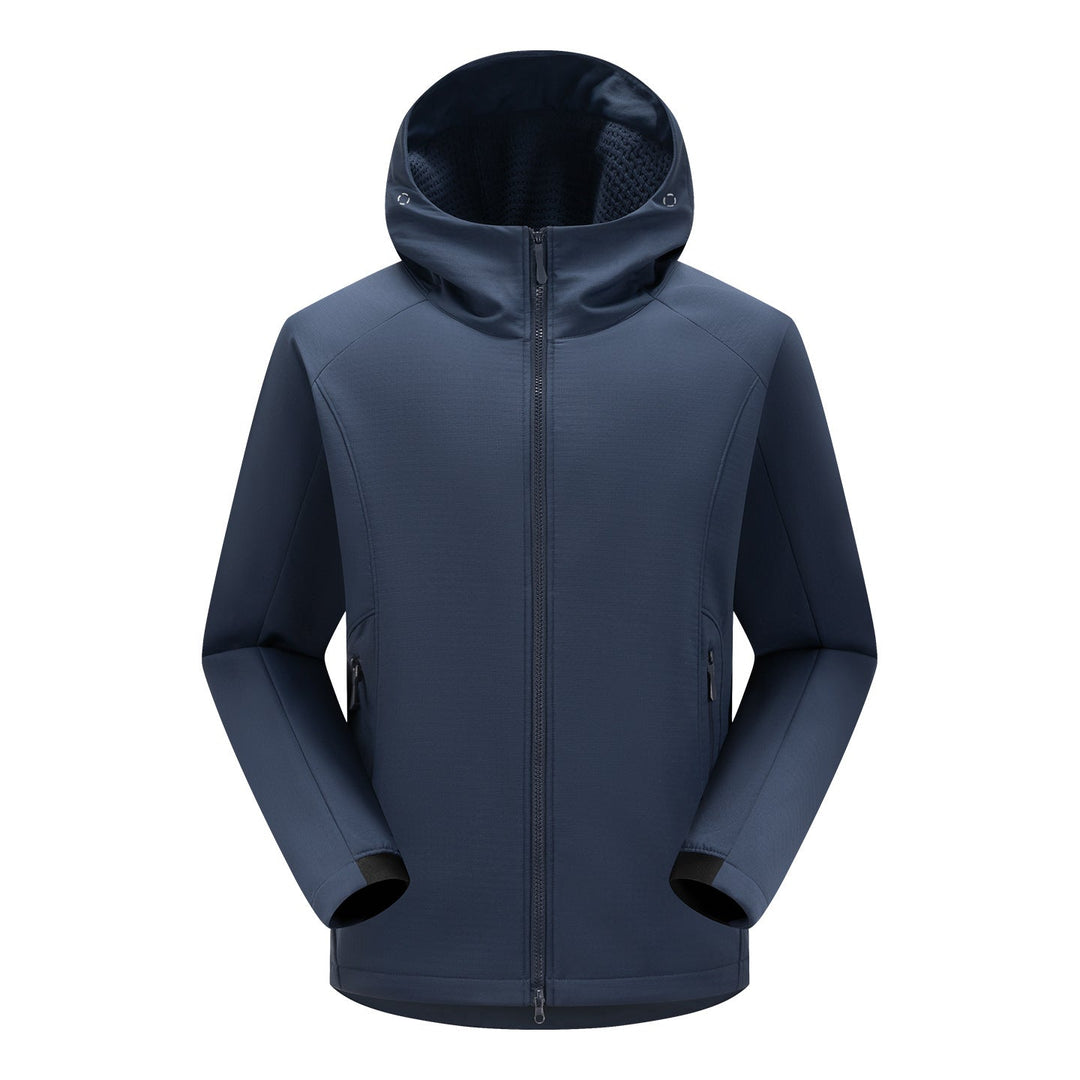 Herr Softshell Frilufts Jacka med Huva, Vindtät Membran och Ergonomisk Skärning