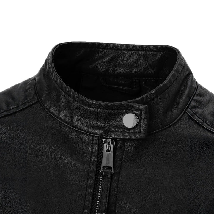 Dam Slim-passform Biker läder jacka med Stand krage