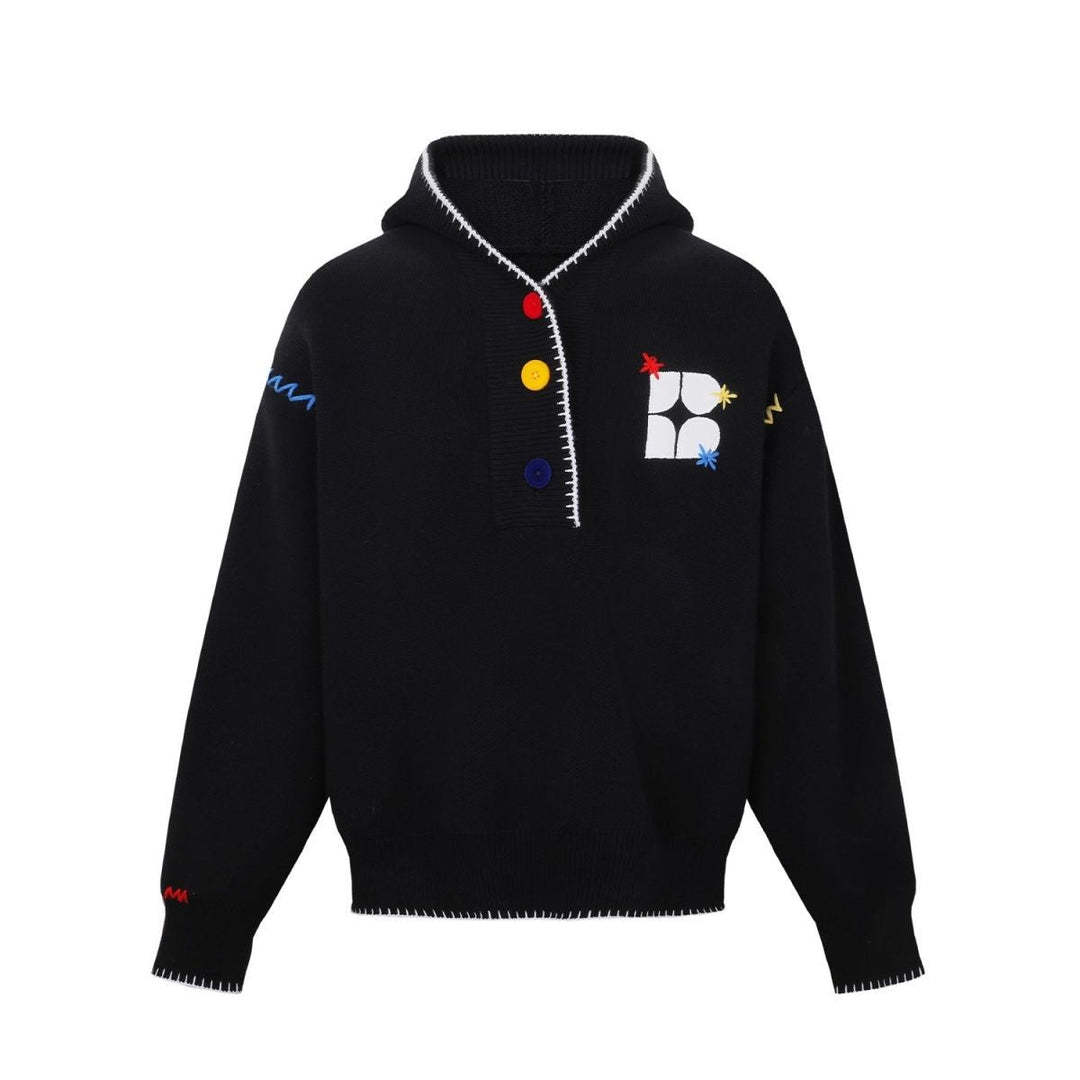 Herr Luvtröja med Colorful Appliqués