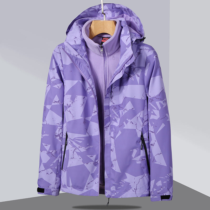 Dam två-layer softshelljacka med removable fleece inner jacka och huva