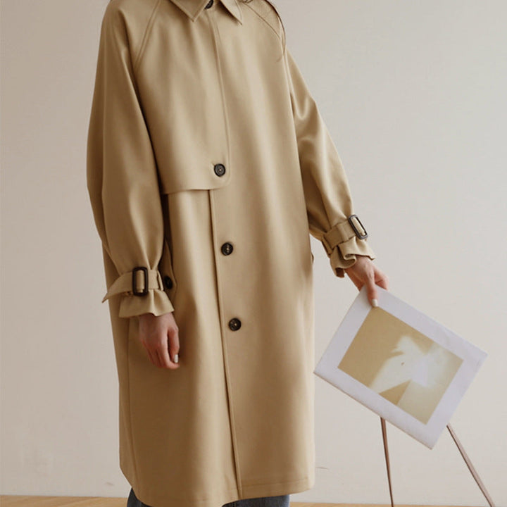 Dam Midi-oversize trenchcoat med Storm Flap och justerbar muddar