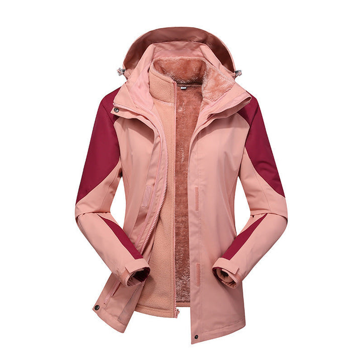 Dam Modular Softshell regn jacka med avtagbar fleece inner jacka och justerbar huva