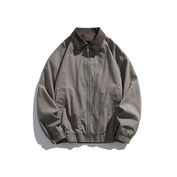 Herr Rutig Oversized Skjortjacka i Coach Stil med Manchester Krage