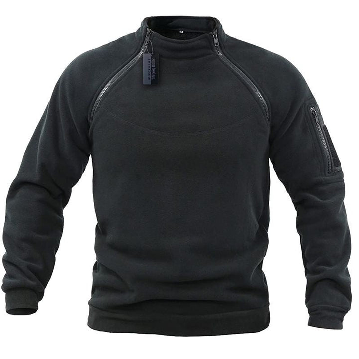 Herr Funktionell Fleece Pullover med Axel Ventilation, Hög Ståkrage och Ärmficka