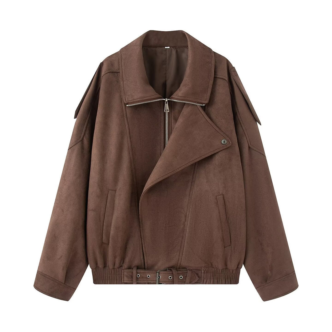 Dam Lätt Vadderad Windbreaker med Stå Krage och Prickig Prick Tryck