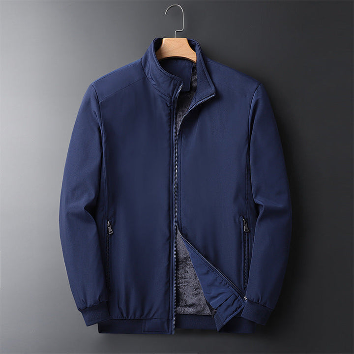 Herr Urban Termisk Zip Jacka med Teddy Fleecefoder, Stående Krage, och Zip Fickor