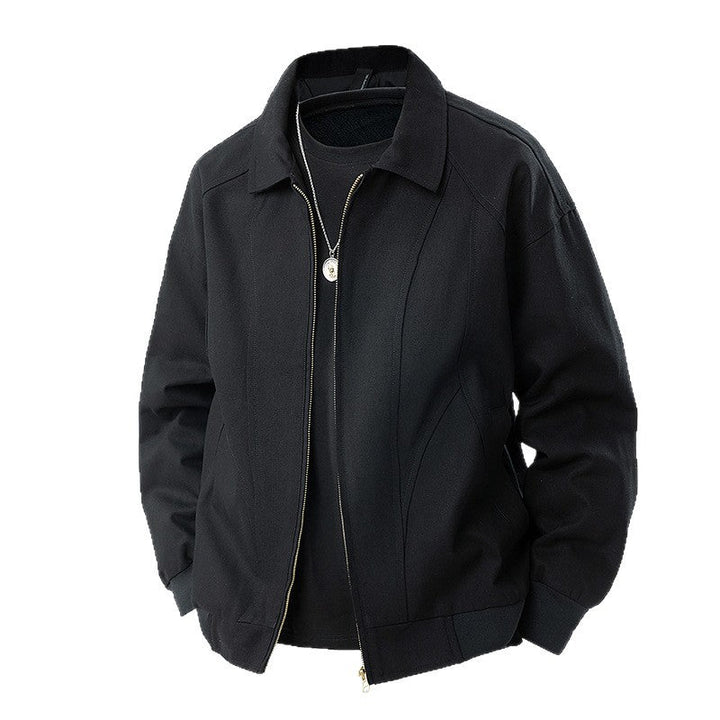 Herr Modern Blouson med Skjorta Krage, Tvåvägsdragkedja och Subtil Division Söm