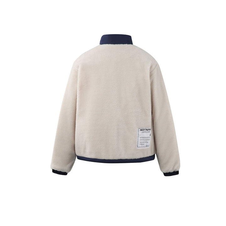 Herr Teddy Fleece Jacka med ståkrage, Hel Dragkedja och Kontrast Trim