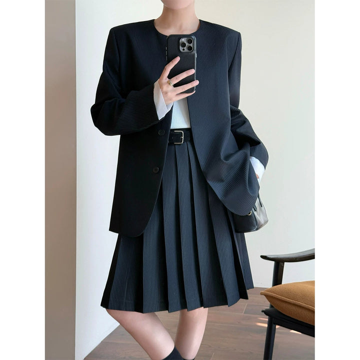 Dam elegant Pleated jacka Drune