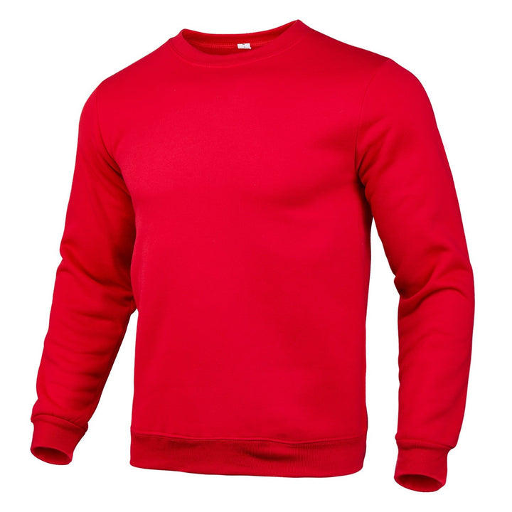 Herr Nan Klassisk Round Neck College-Tröja med Mjuk Fleece Inner Foder, Ribbad Fåll, och Reinforced Sömmar