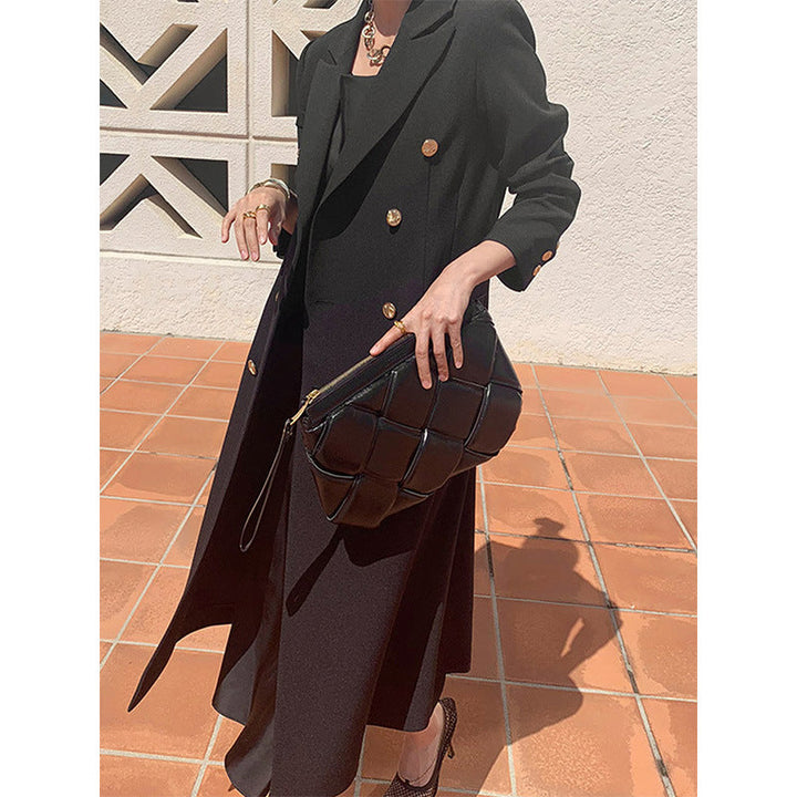 Dam elegant Double-breasted trenchcoat med midjebälte